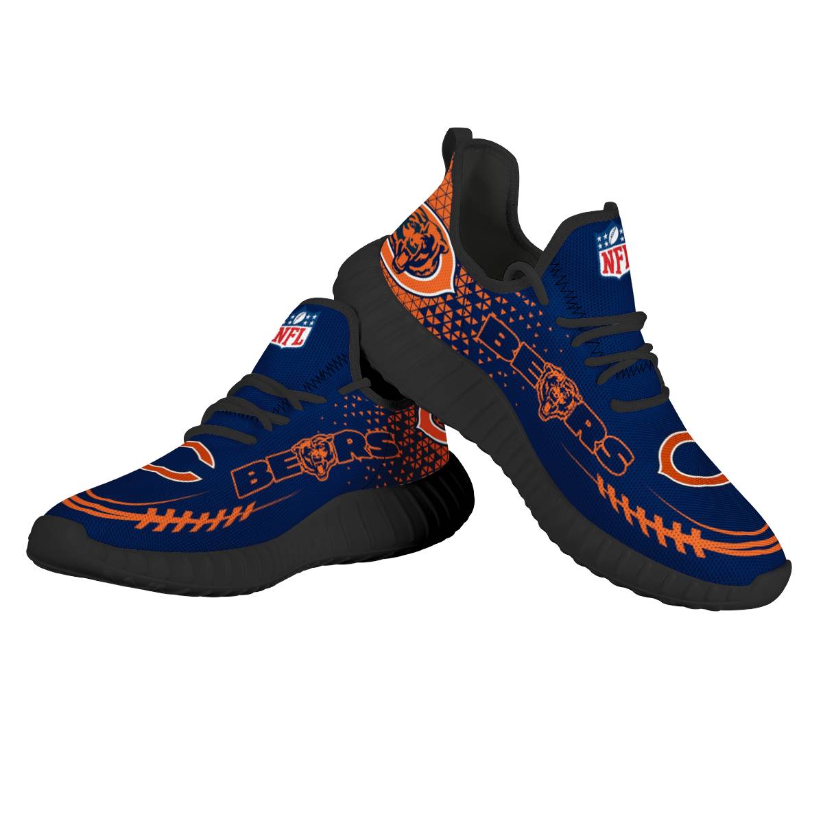 Women's Chicago Bears Mesh Knit Sneakers/Shoes 010